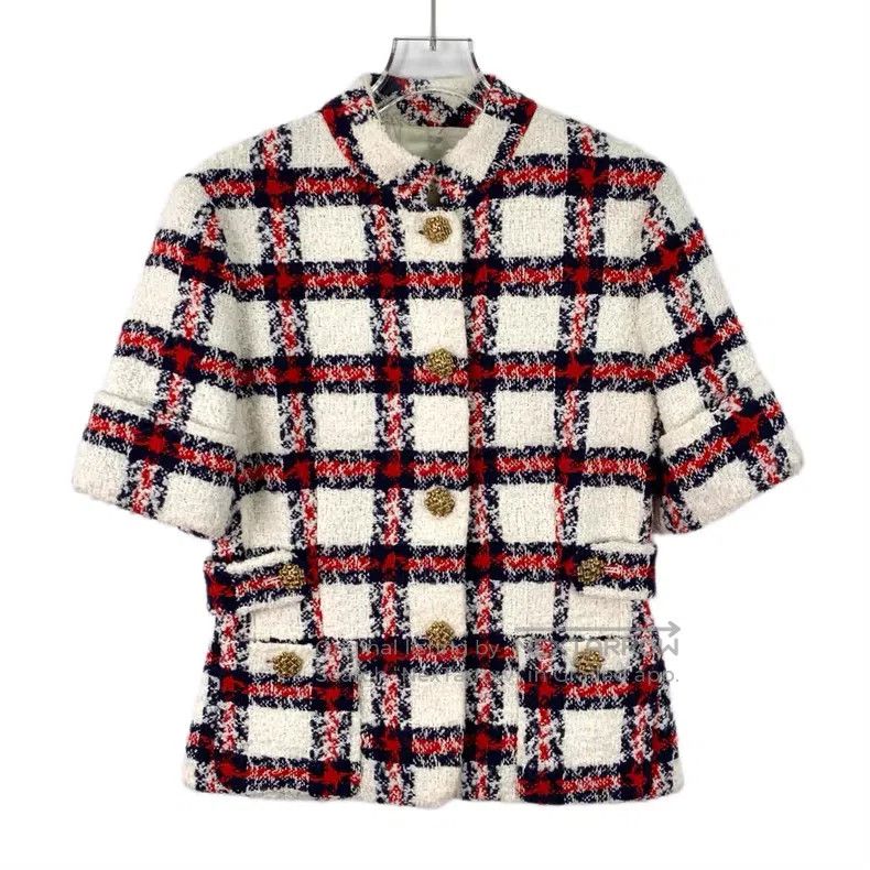 Gucci Gucci Colour-matched plaid single-breasted short-sleeved w Size S / US 4 / IT 40 - 1 Thumbnail