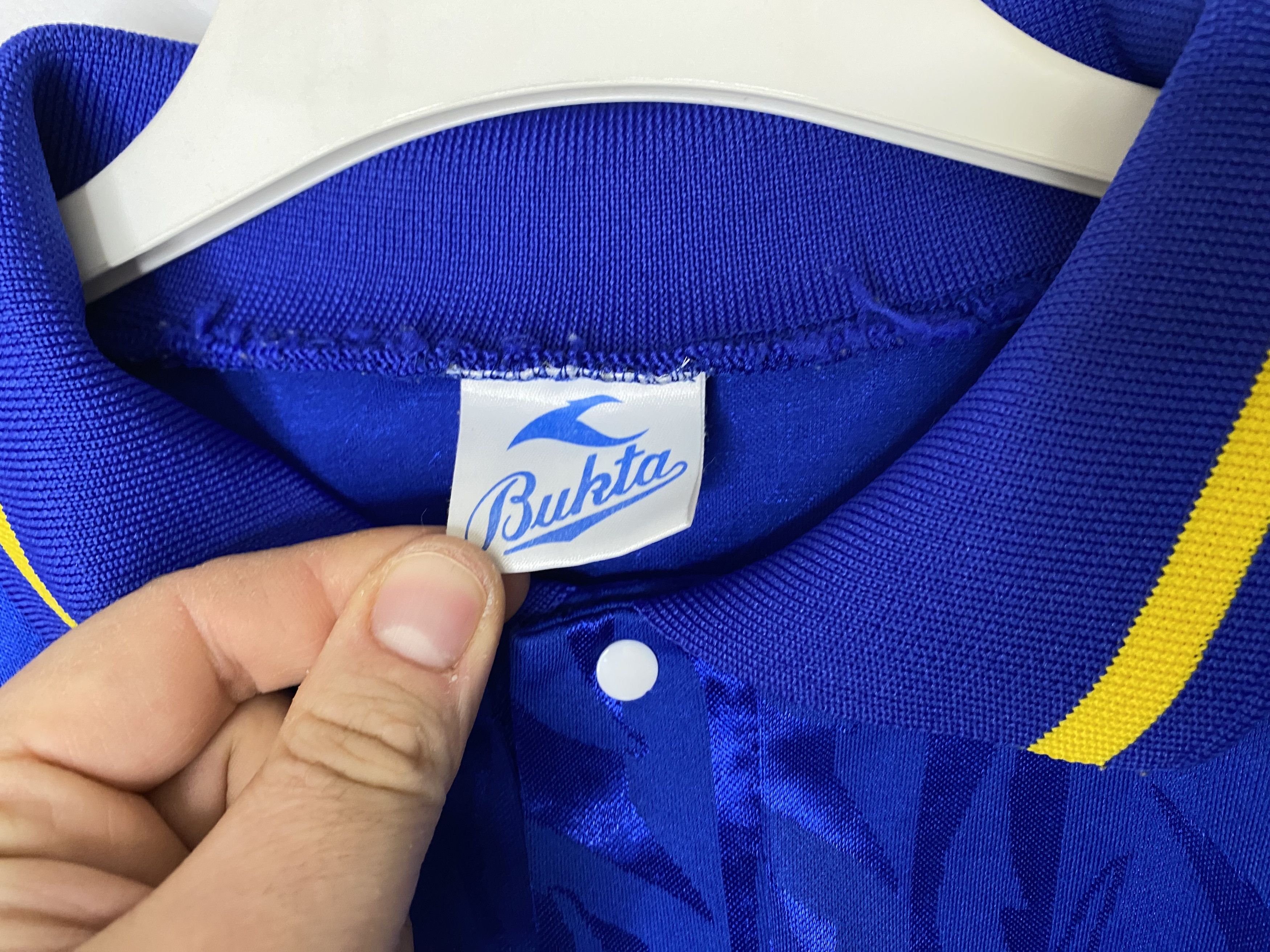 Vintage BUKTA 1990 LEICESTER CITY STILE FOOTBALL SHIRT SOCCER JERSEY Size US XL / EU 56 / 4 - 5 Thumbnail