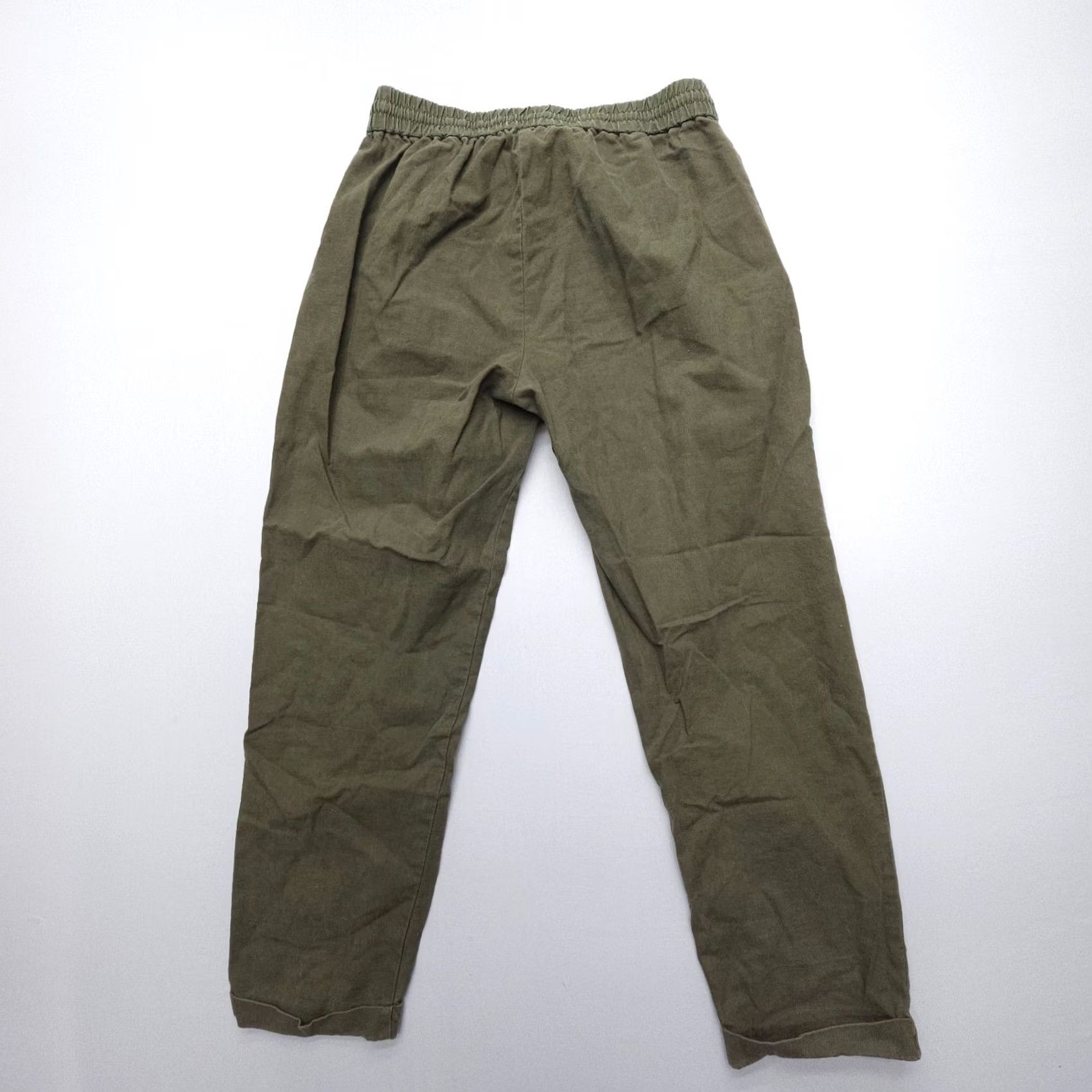 J.Crew J.CREW Linen Cotton Cropped Joggers Pants Womens 2 Green Pull On Casual 90s Theme USA Size 26" / US 2 / IT 38 - 2 Thumbnail