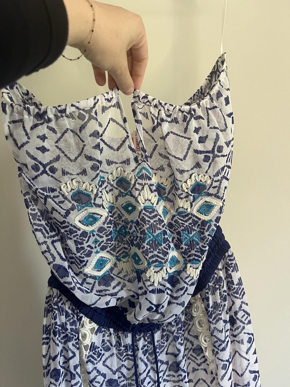 Ramy Brook Ramy Brook Blue/White Luana Marina Midi Cover Up Dress Size M / US 6-8 / IT 42-44 - 5 Thumbnail