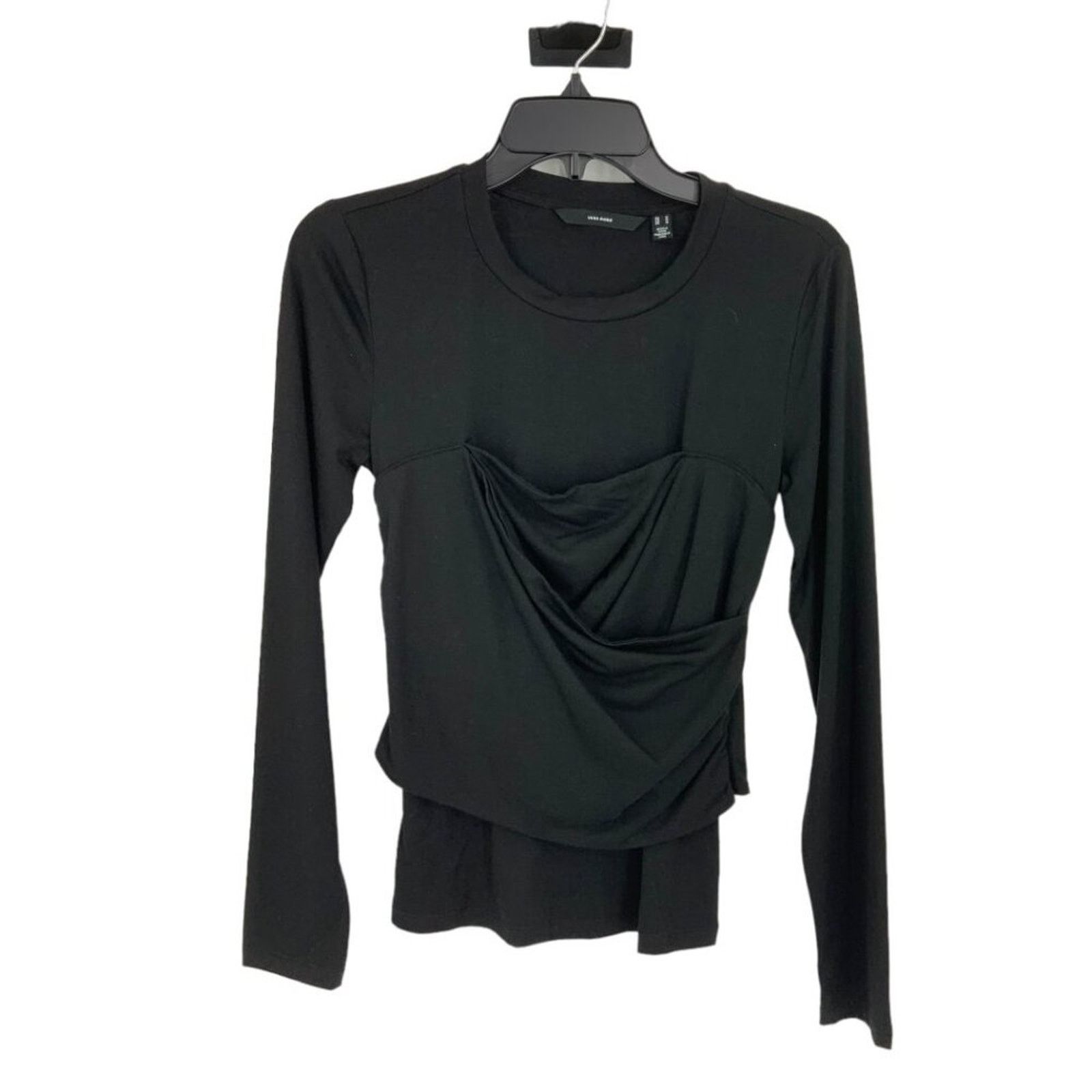 Asos Vero Moda Nelly Ruched Knit Top Black Medium NWOT $62 MSRP Size M / US 6-8 / IT 42-44 - 4 Thumbnail