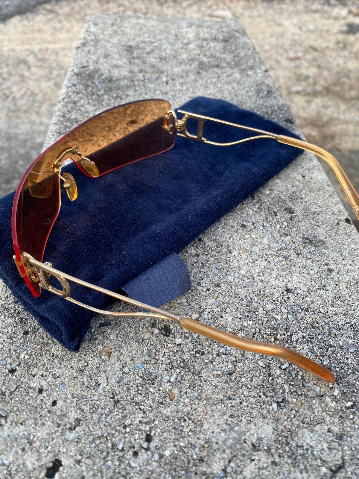 Christian Dior Monsieur Vintage Dior Miss Diorella Bronze Shield Sunglasses Size ONE SIZE - 7 Thumbnail