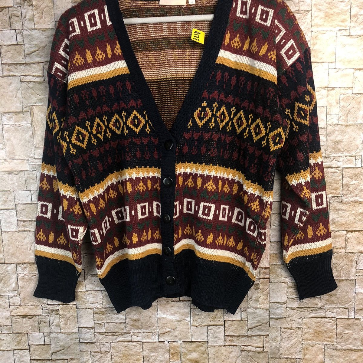 Homespun Knitwear × Japanese Brand Fun Knitz Multicolor Cardigan Knitwear #A177 Size US S / EU 44-46 / 1 - 3 Thumbnail