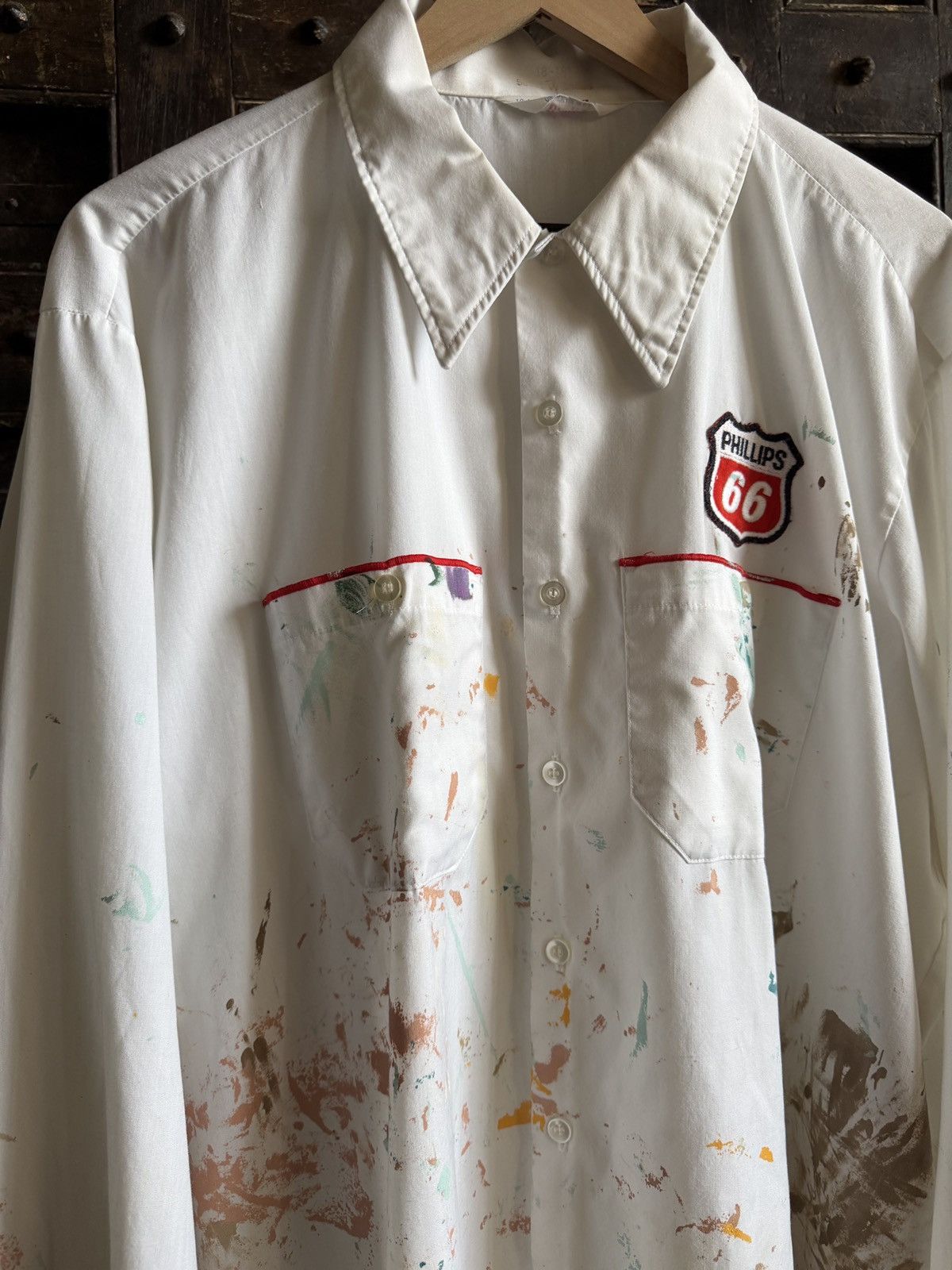 Other Vintage Phillips 66 paint splatter white button up shirt Size US XL / EU 56 / 4 - 2 Thumbnail