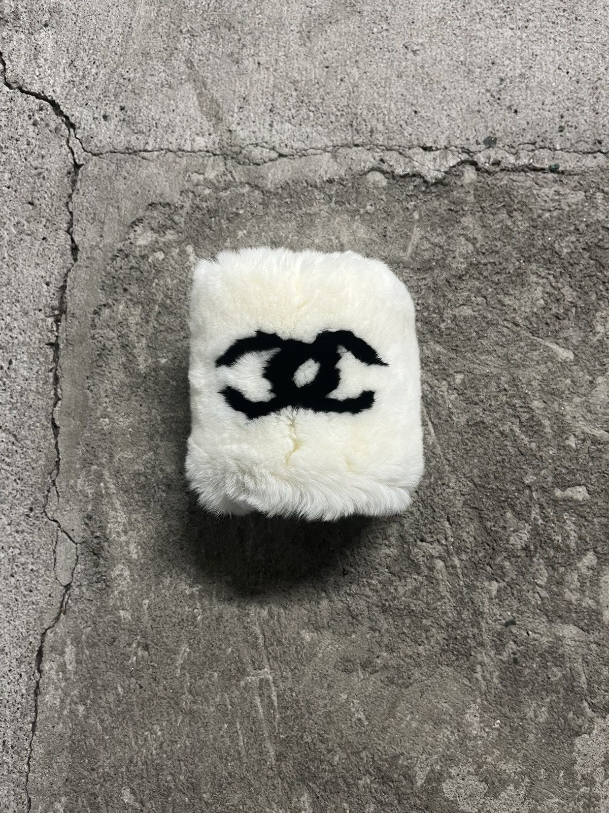 Chanel Chanel rabbit fur logo cuff | Grailed