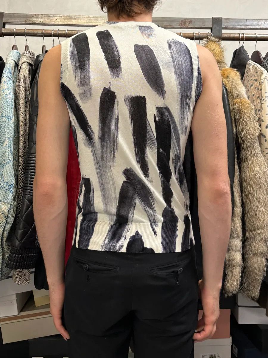 Dolce & Gabbana 2000s Dolce & Gabbana Black Paint Tank Top White Sweater Size US S / EU 44-46 / 1 - 3 Thumbnail