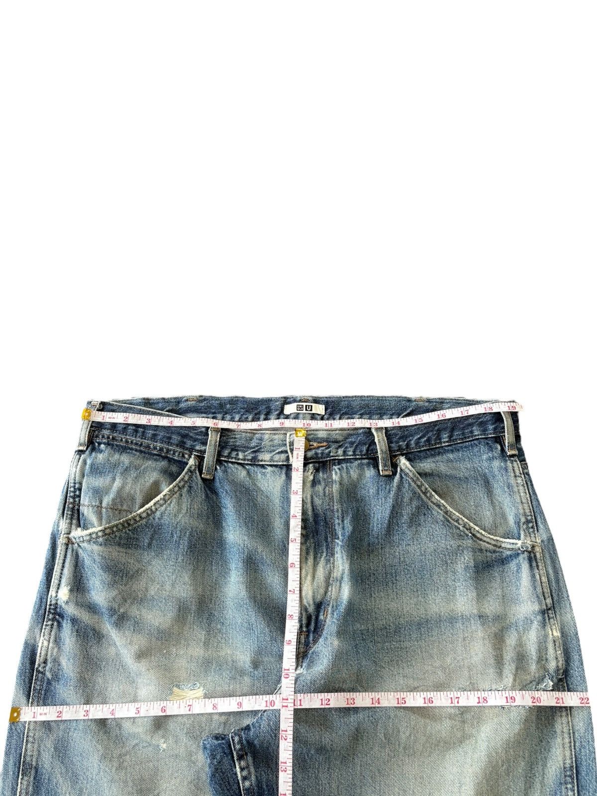 Uniqlo Vintage Uniqlo Lemaire Faded Wash Distressed Baggy Jeans Size US 38 / EU 54 - 10 Thumbnail