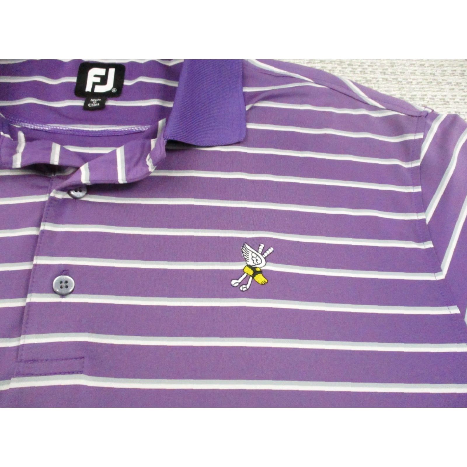 Footjoy FootJoy Polo Shirt Mens XL Purple Stripe Golf Performance Stretch Short Sleeve Polo Shirt Mens 2XL Size US XL / EU 56 / 4 - 5 Thumbnail
