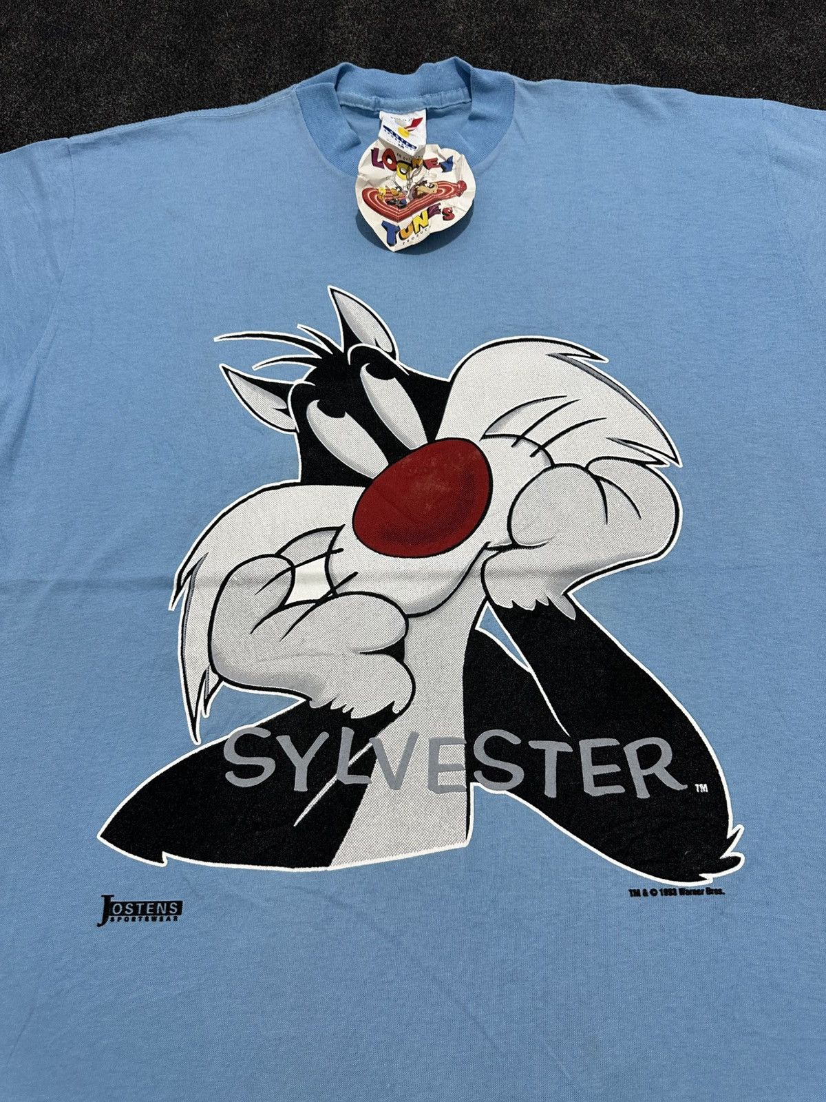 Warner Bros Vintage 90s Deadstock Looney Tunes Sylvester Cat T-Shirt Size US L / EU 52-54 / 3 - 4 Thumbnail