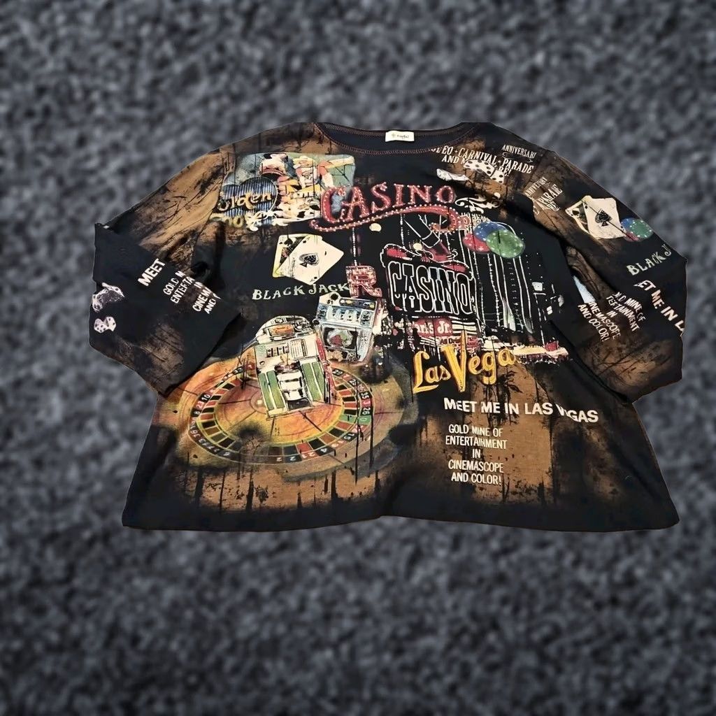 Vintage VINTAGE Cactus Shirt Womens 2XL Black 90s Las Vegas Graphic AOP Cropped Jeweled Shirt Size XXL / US 16-18 / IT 52-54 - 1 Thumbnail
