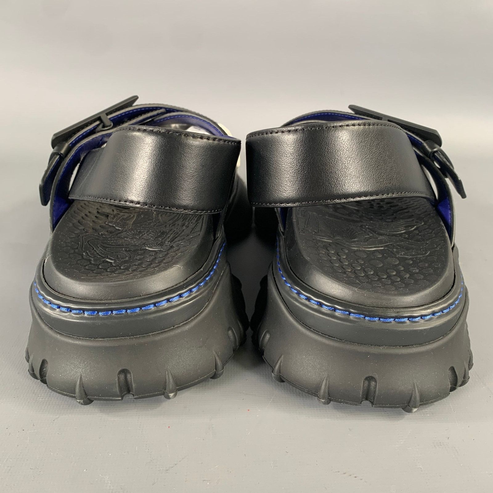 Burberry BURBERRY Size 10 Black Leather Sandals Size US 10 / EU 43 - 3 Thumbnail