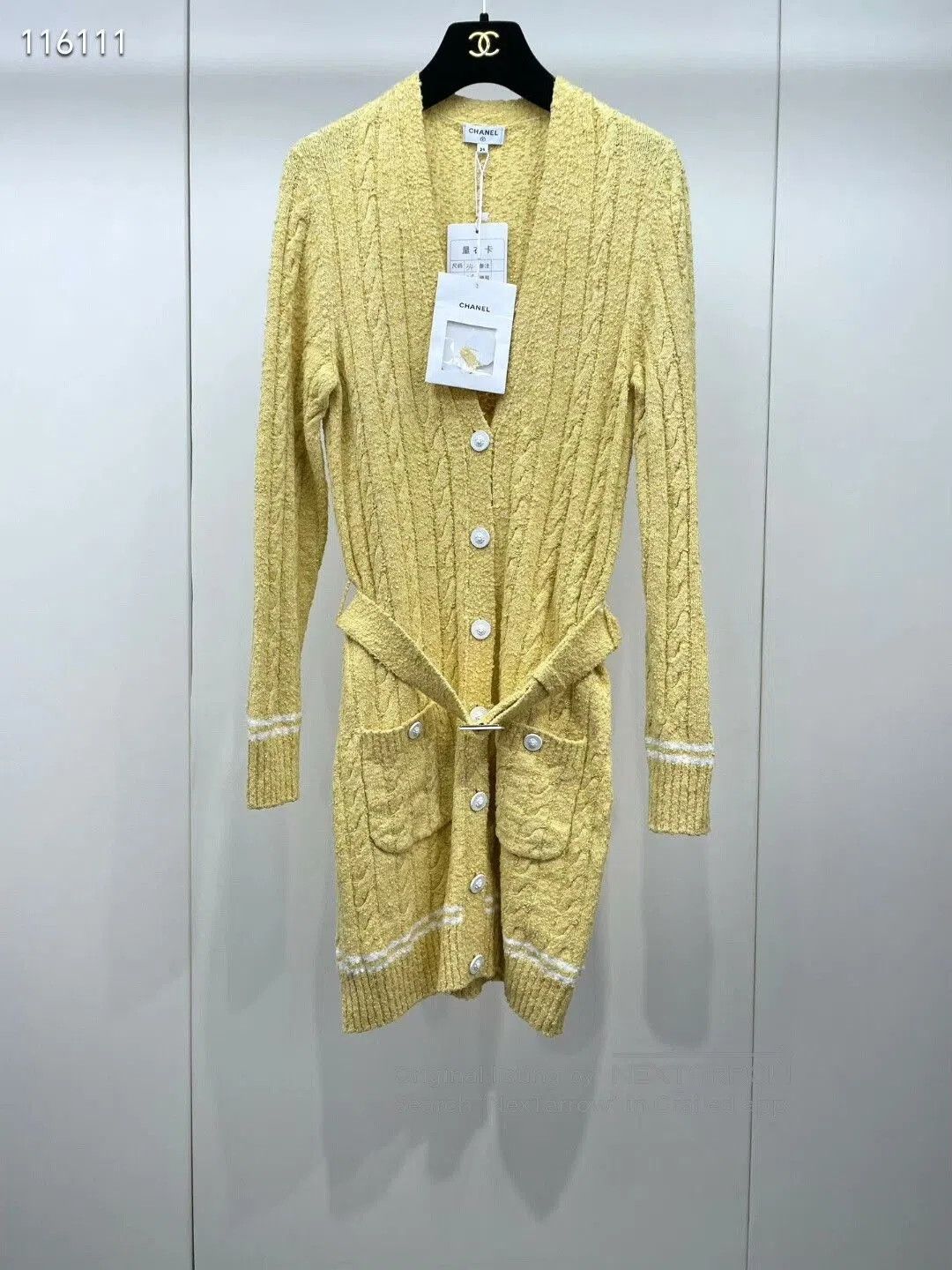 Chanel Chanel 22P Yellow Knit Belt Dress. Size XXS / US 00 / IT 34 - 1 Thumbnail