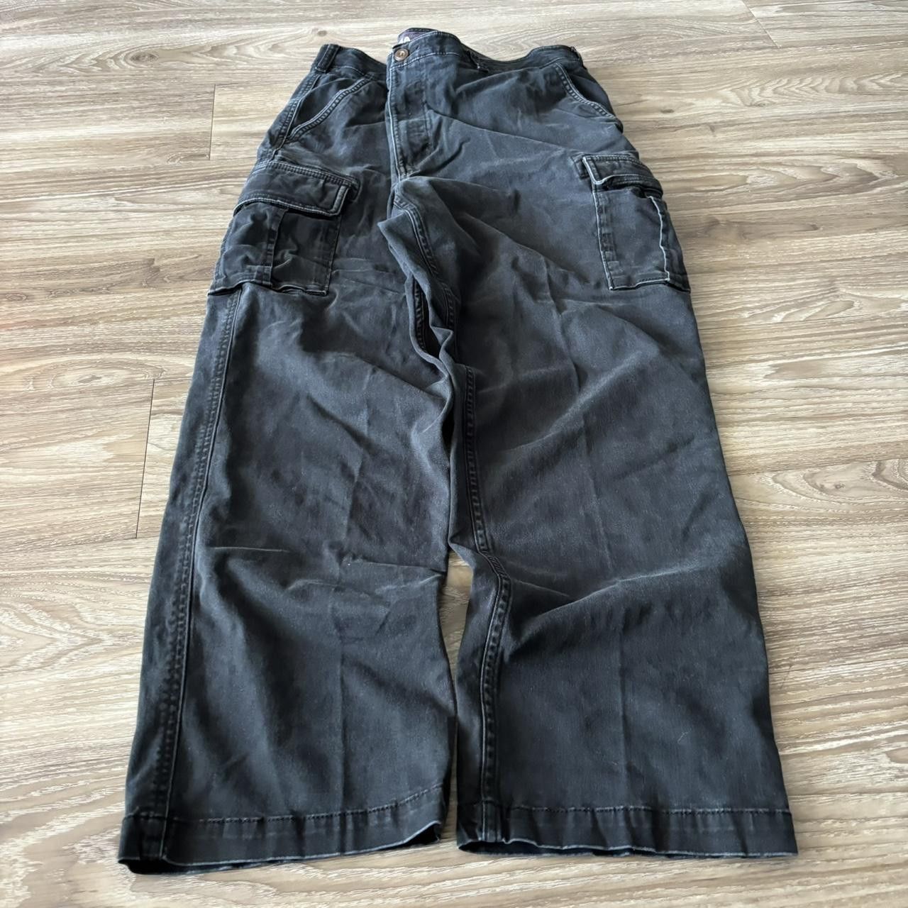 Japanese Brand Crazy Vintage Y2K/2000s Grunge Black Skater Cargo Pants! 42x29 Size US 42 / EU 58 - 3 Thumbnail