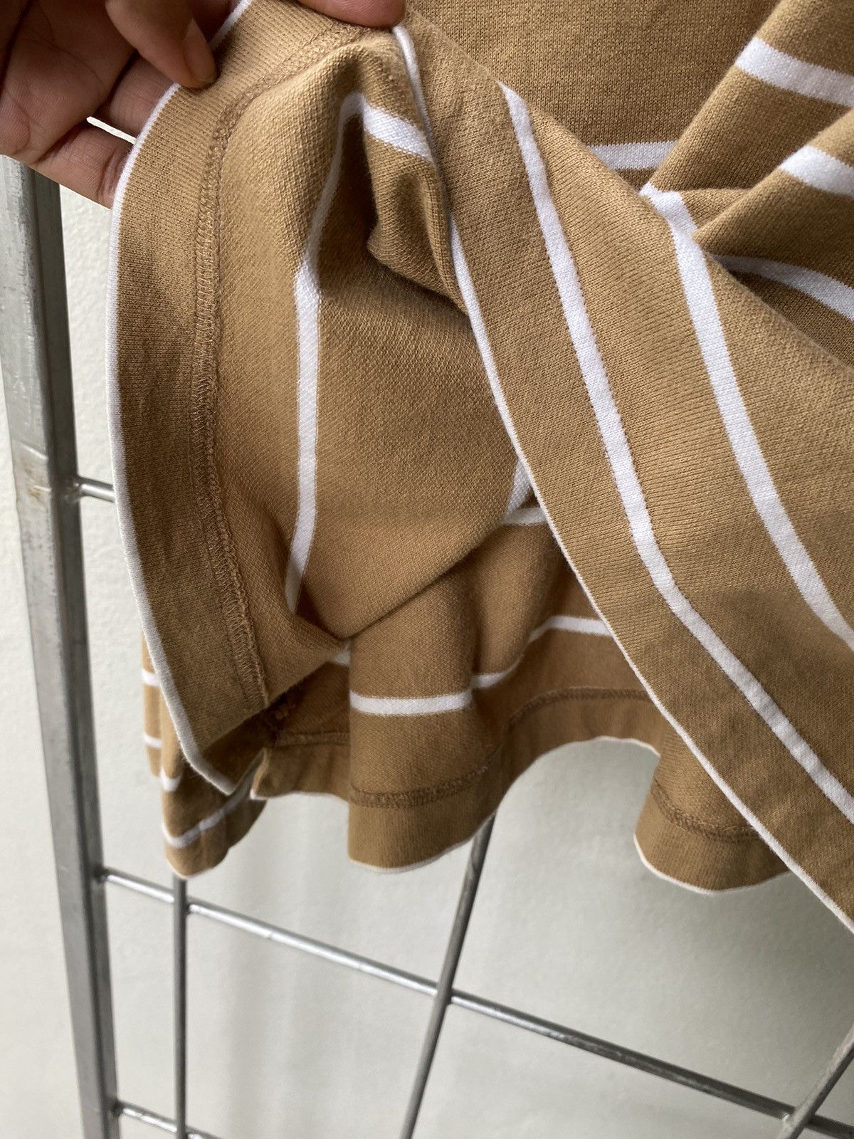 Ermenegildo Zegna Ermenegildo Zegna Camel Stripe Polo Shirt Size US L / EU 52-54 / 3 - 7 Thumbnail