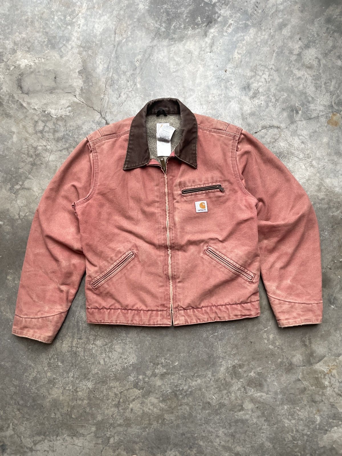 image of Beautiful Fade Vrs (Vintage Rose) Carhartt Detroit Wj097 in Salmon Pink, Men's (Size Small)