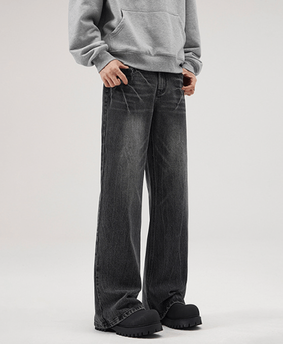 Japanese Brand American street lightning crack cleanfit flared jeans y2k Size US 32 / EU 48 - 4 Thumbnail
