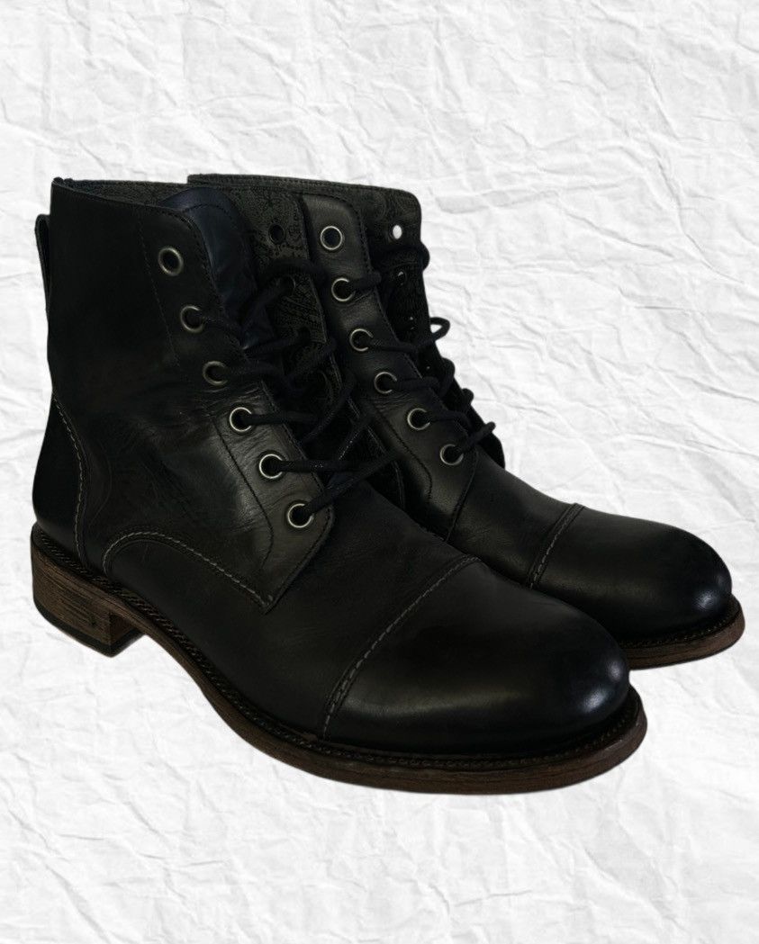 John Varvatos John Varvatos Black Leather Cap Toe Boots Size US 10 / EU 43 - 1 Thumbnail