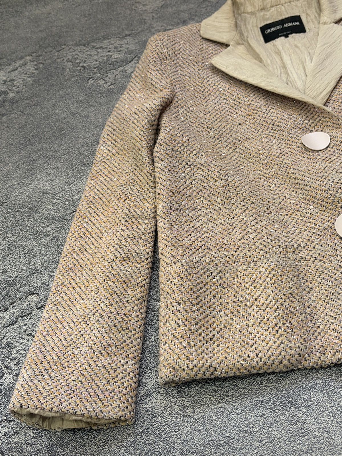 Giorgio Armani Giorgio Armani Tweed Blazer Jacket Peach Blush Size 42 Size M / US 6-8 / IT 42-44 - 10 Thumbnail
