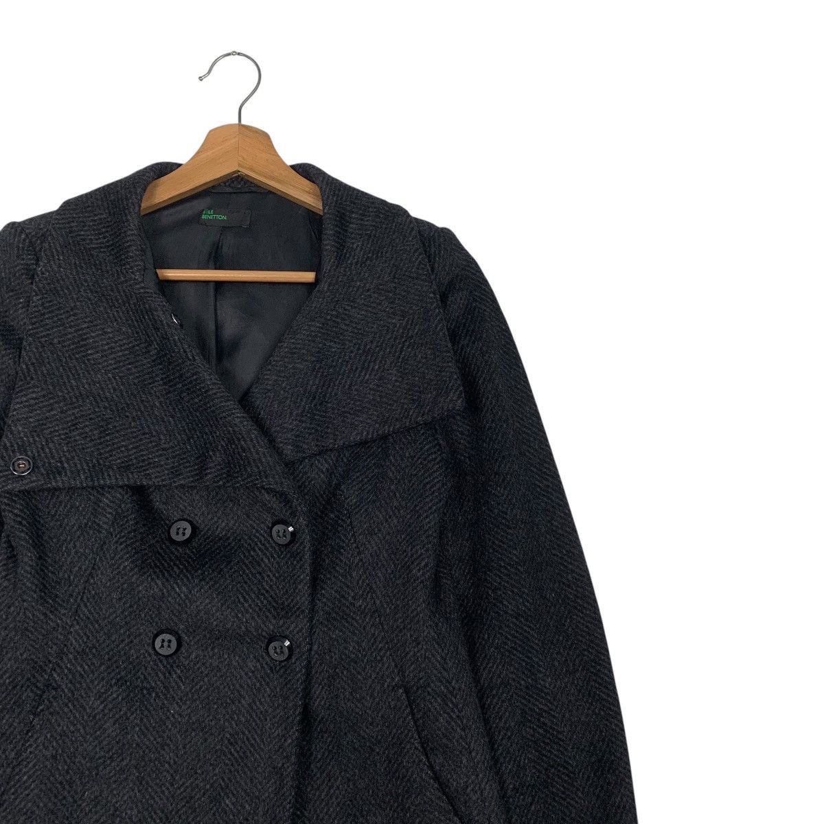 Benetton Benetton Double Breasted Herringbone Coat Size XS / US 0-2 / IT 36-38 - 5 Thumbnail