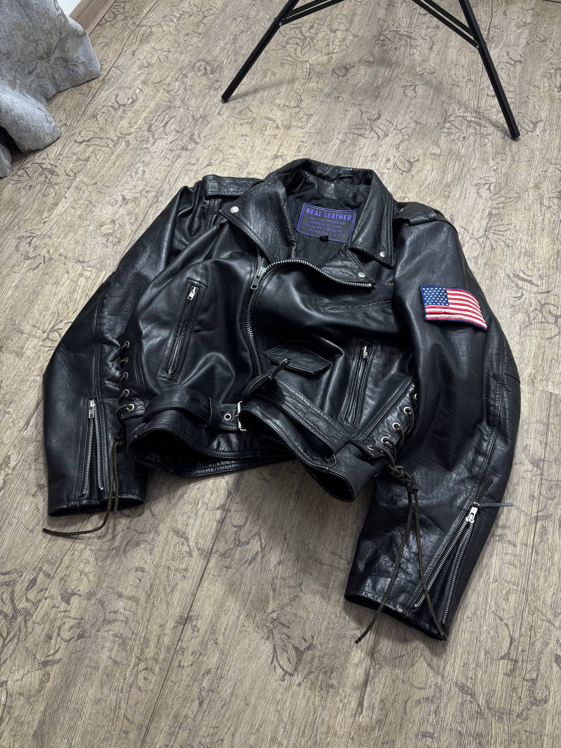 Genuine Leather Vintage USA Braid Rare Assymetrical Leather Jacket Size US XL / EU 56 / 4 - 3 Thumbnail