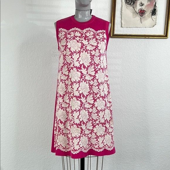 Valentino Valentino Knit Lace Print Sleeveless Shift Tent Dress Size M / US 6-8 / IT 42-44 - 1 Thumbnail
