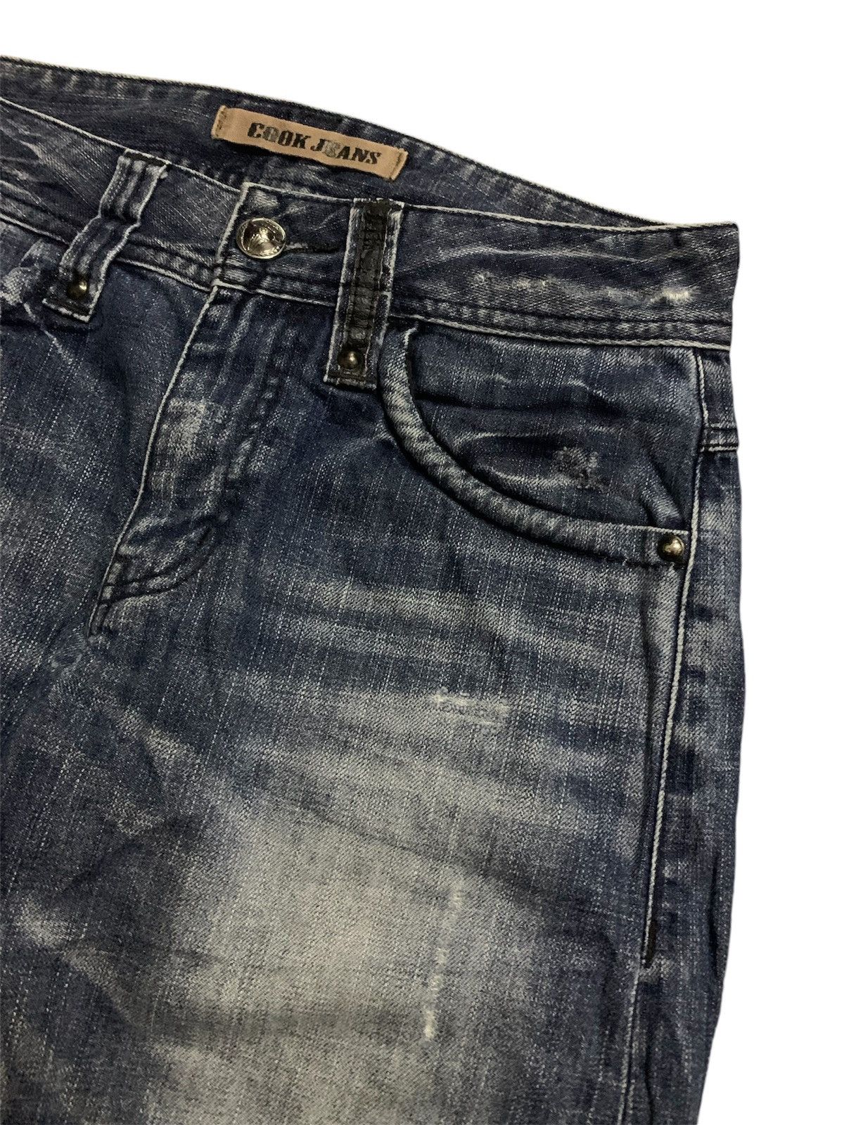 Le Grande Bleu (L.G.B.) 💥Vtg Japanese designer Cook Jeans Distressed Denim Size US 30 / EU 46 - 6 Thumbnail