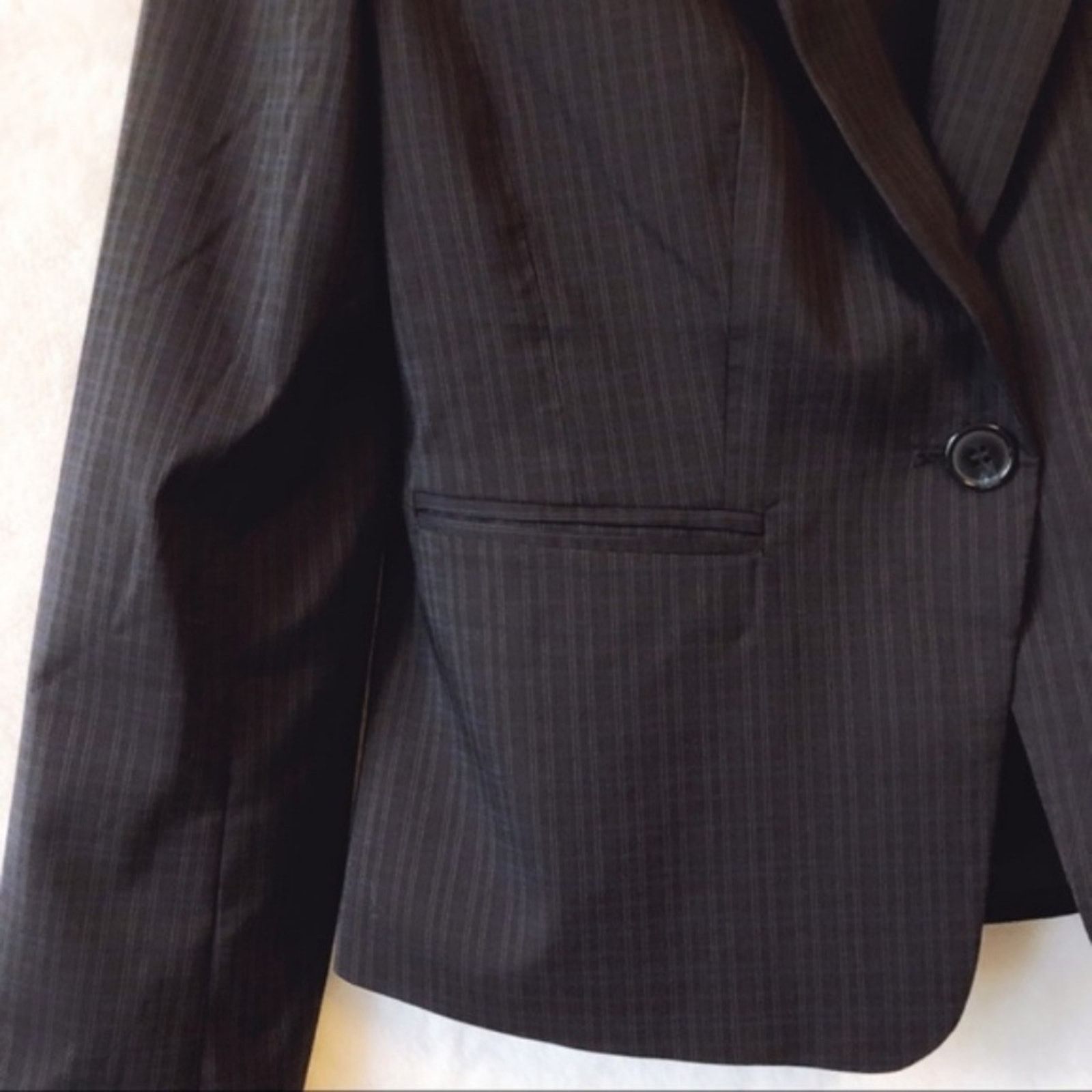 Ann Taylor Ann Taylor Striped Black Suit Blazer Size XS / US 0-2 / IT 36-38 - 2 Thumbnail