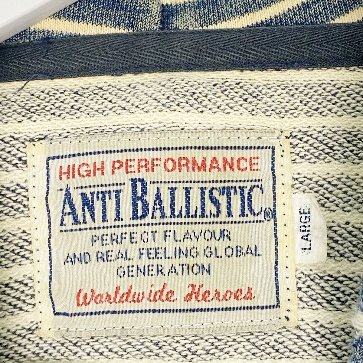 Vintage Vintage Anti Ballistic Hoodie Sweater Blue/White Size L Size US L / EU 52-54 / 3 - 6 Thumbnail