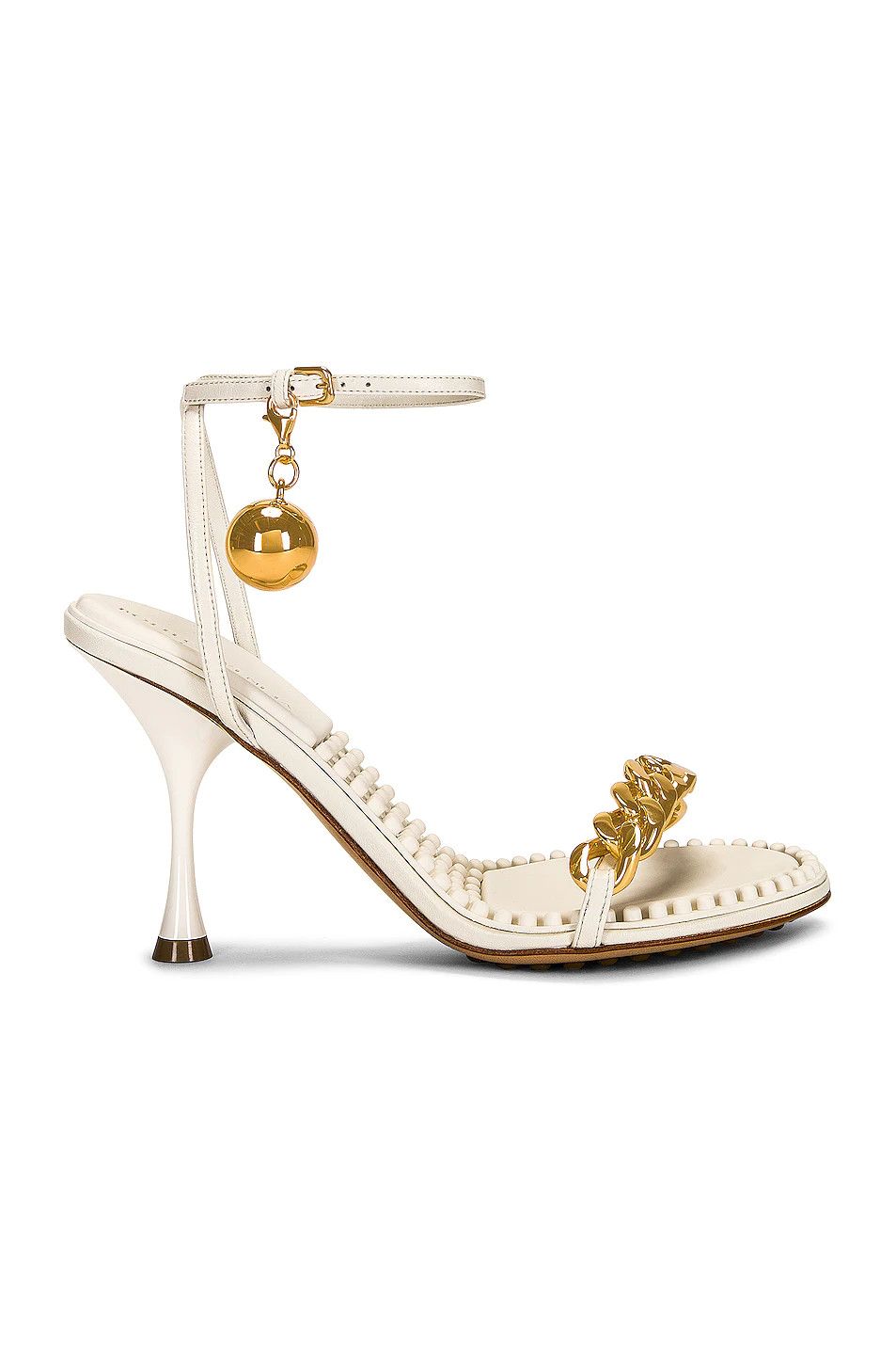 image of Bottega Veneta O1Loc1C0324 667178 Dot Sandals In White, Women's