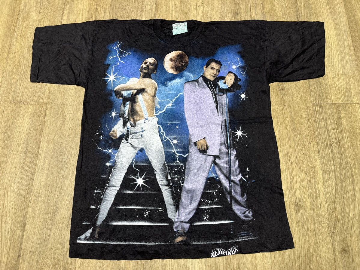 image of Band Tees x Queen Tour Tee Vintage 90’S Queen Empire Design Rock Tshirt in Black, Men's (Size Large