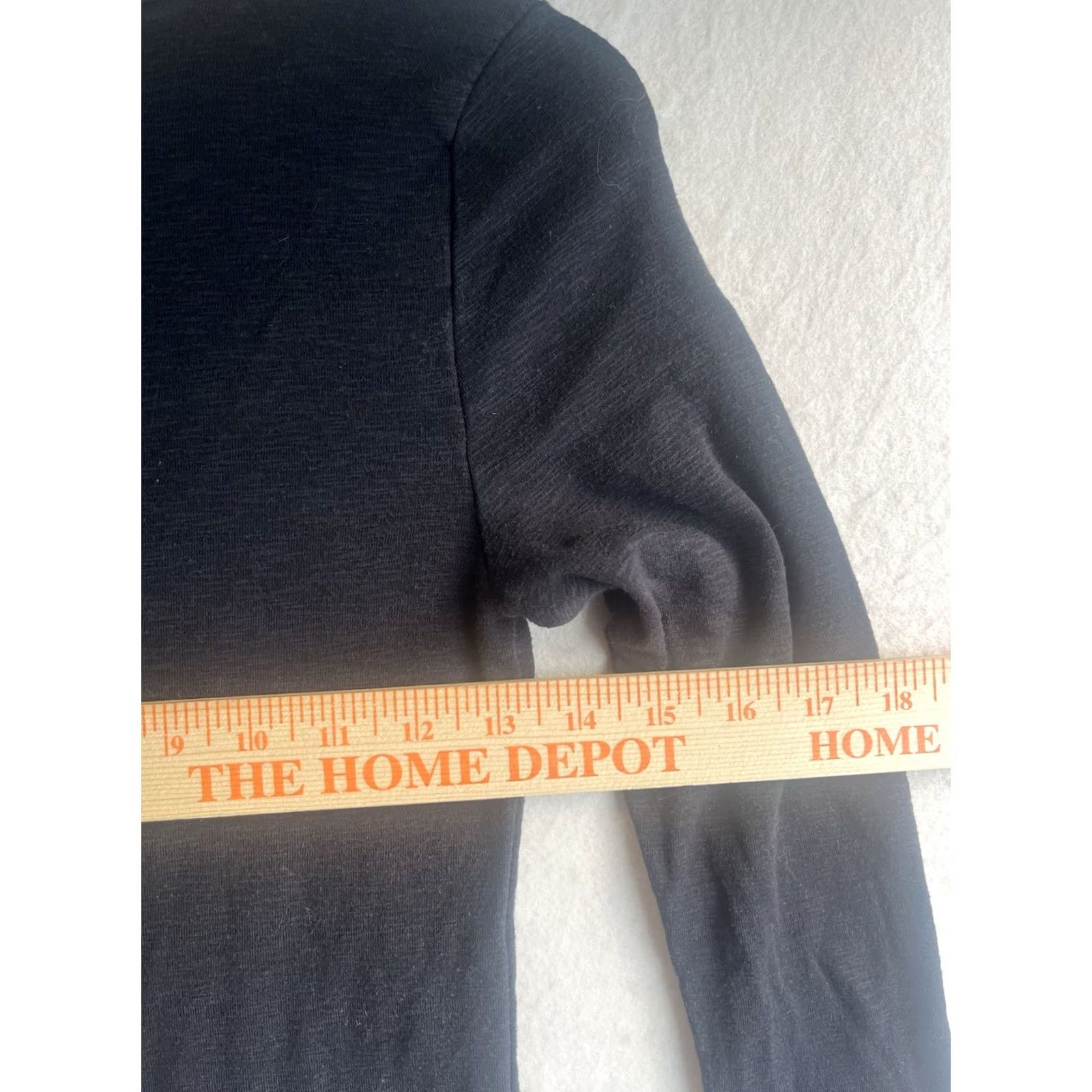 Madewell MADEWELL Women’s Long Sleeve Crop Top Shirt Black XS Crew Neck Size XS / US 0-2 / IT 36-38 - 3 Thumbnail