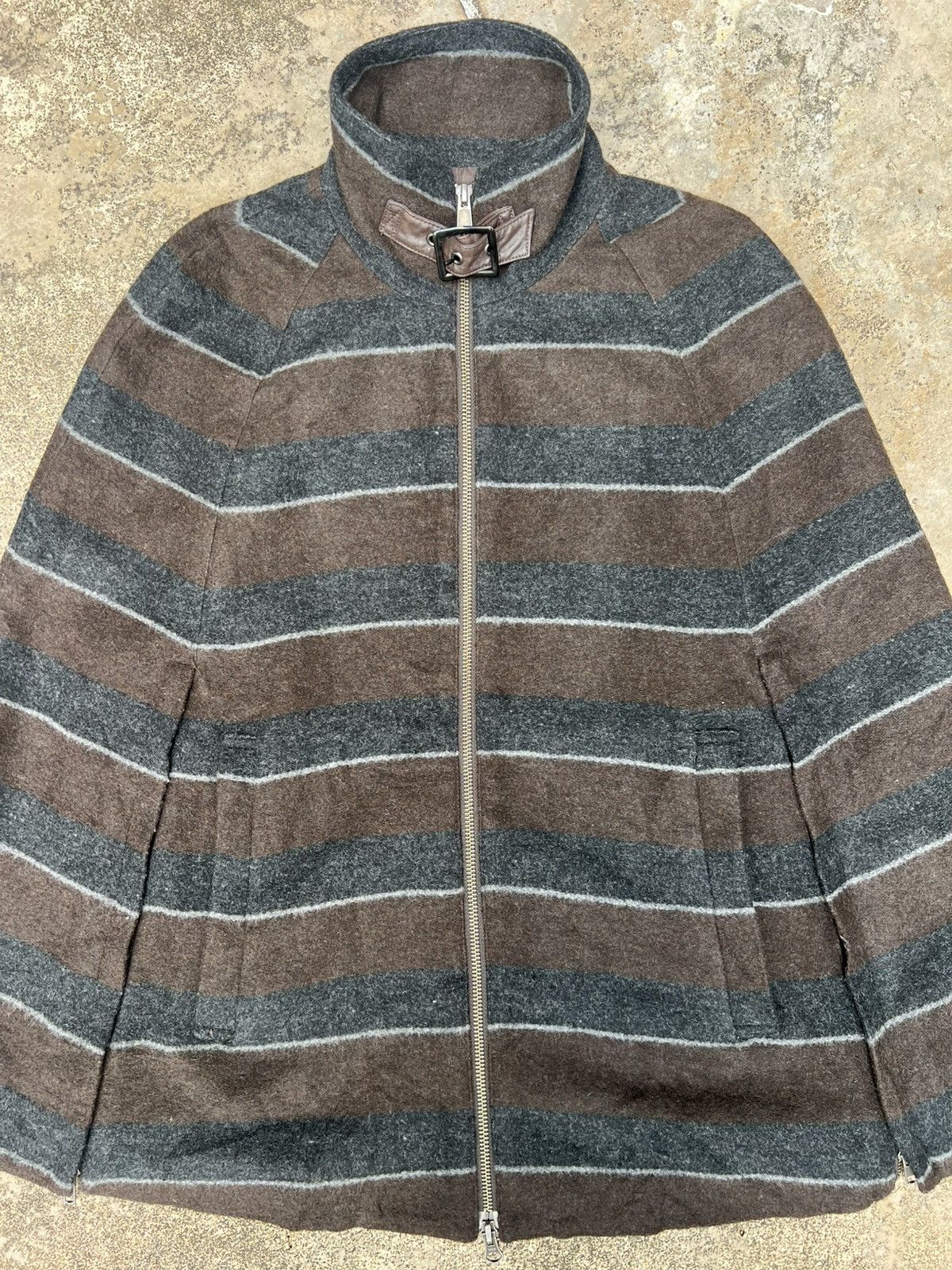 5351 POUR LES HOMMES × If Six Was Nine × KMRii Vintage Y2K 5351 Pour Les Femmes Poncho Wool Jacket Size US M / EU 48-50 / 2 - 3 Thumbnail