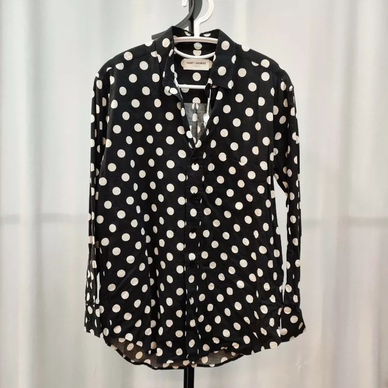 Yves Saint Laurent Saint Laurent Black White Dot Shirt 2502-Nextarrow Size XS / US 0-2 / IT 36-38 - 1 Thumbnail