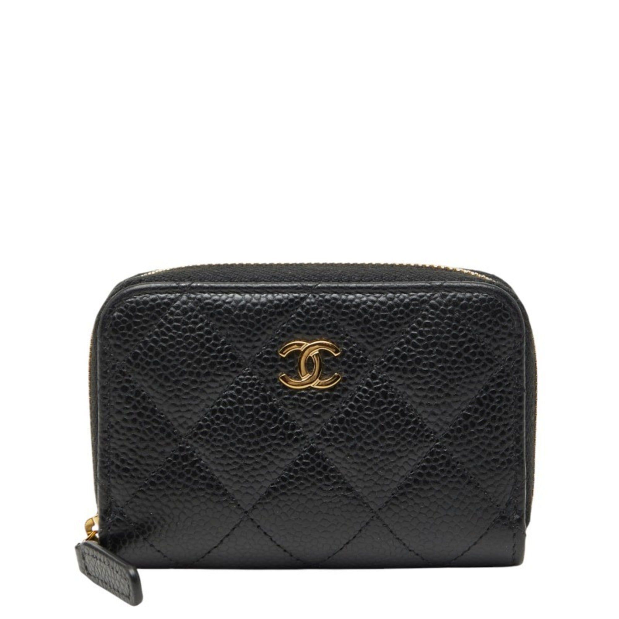 Chanel Chanel Coco Mark Matelassé Classic Zip Coin Purse Wallet/Coin Case AP0216 Black Caviar Leather Women's CHANEL Size ONE SIZE - 1 Thumbnail