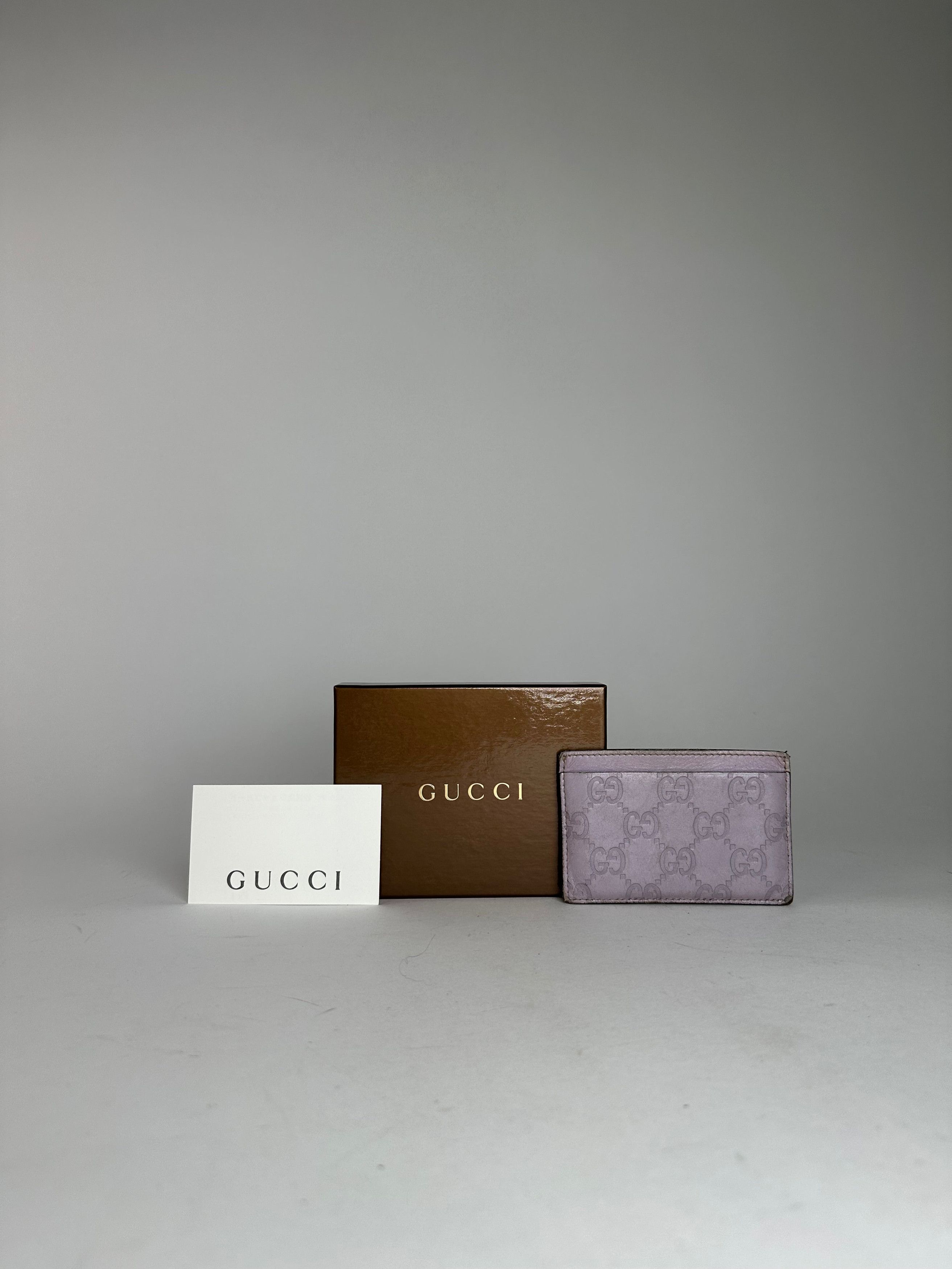 Gucci Vintage Leather Monogram Card Holder Purple Size ONE SIZE - 1 Thumbnail