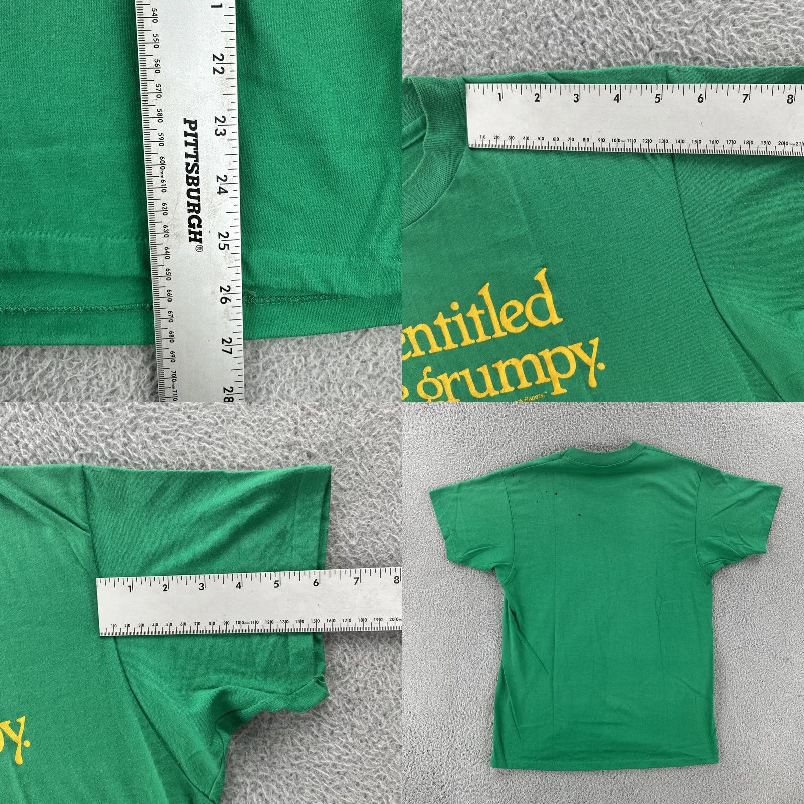 Hanes VINTAGE Hanes Fifty-Fifty L Green Single Stitch Shirt 1984 Grumpy Humor Tee 80s Mens Shirt Size US L / EU 52-54 / 3 - 9 Thumbnail