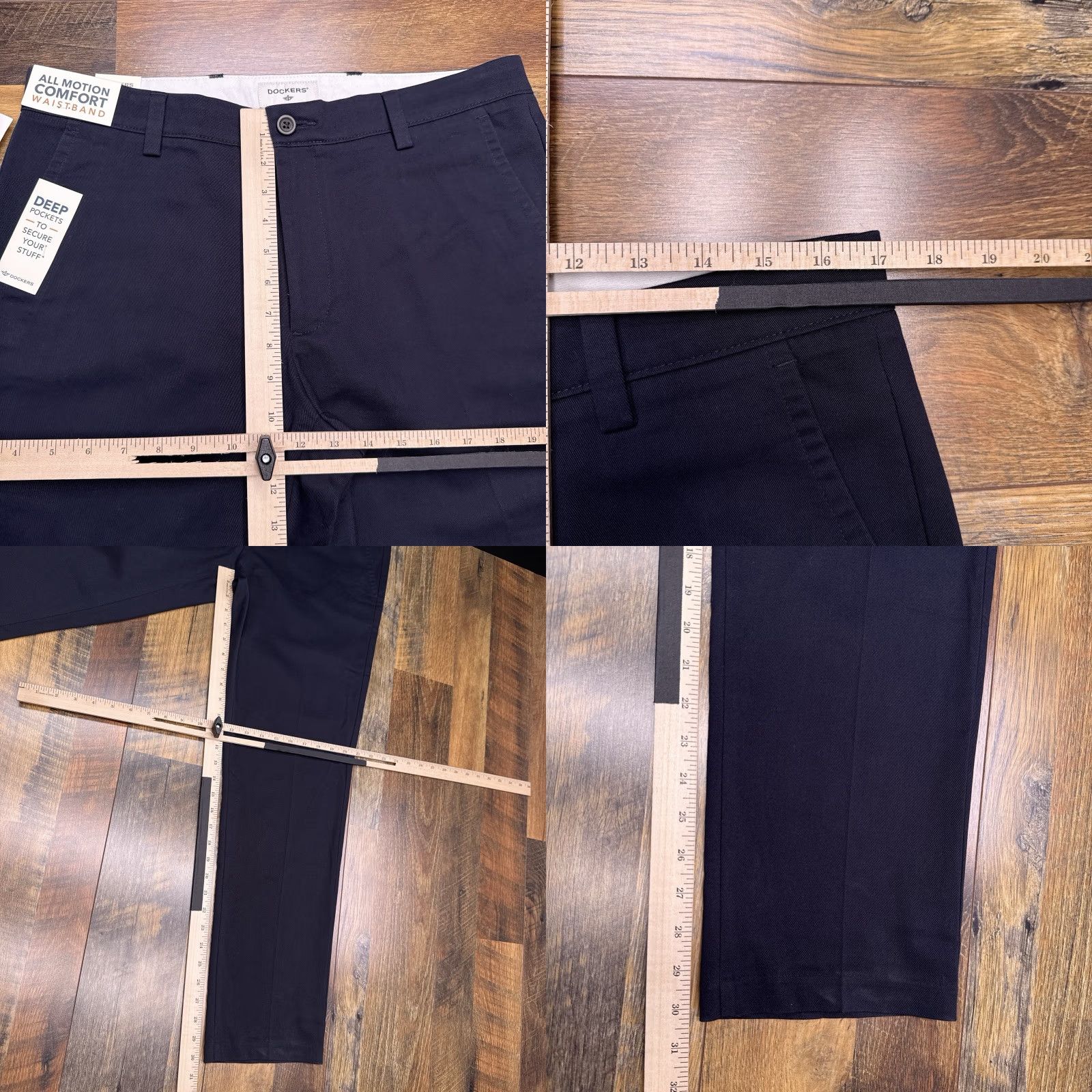 Dockers DOCKERS Slim Khakis Pants Mens 34x32 Navy Blue Tapered Stretch Flat Front Casual Workwear - New Size US 34 / EU 50 - 9 Thumbnail