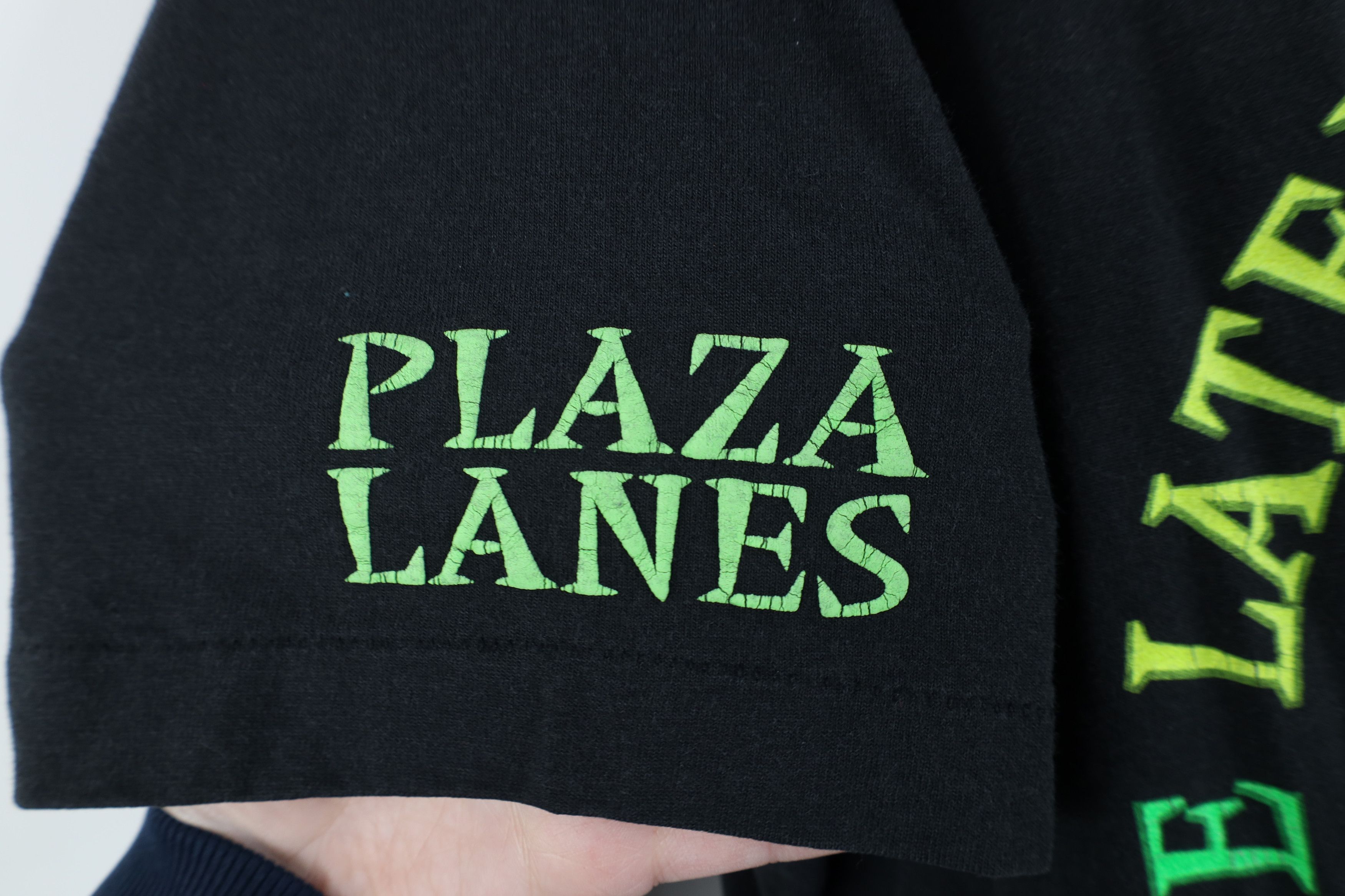Vintage Vintage 90s Plaza Lanes Bowling Alley Staff T-Shirt Black Size US XL / EU 56 / 4 - 4 Thumbnail