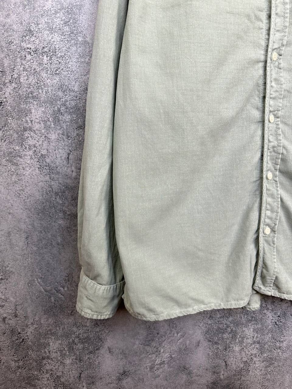 Wax London Wax London Button Shirt Textured Ribbed Sage Green LS Size US XL / EU 56 / 4 - 6 Thumbnail