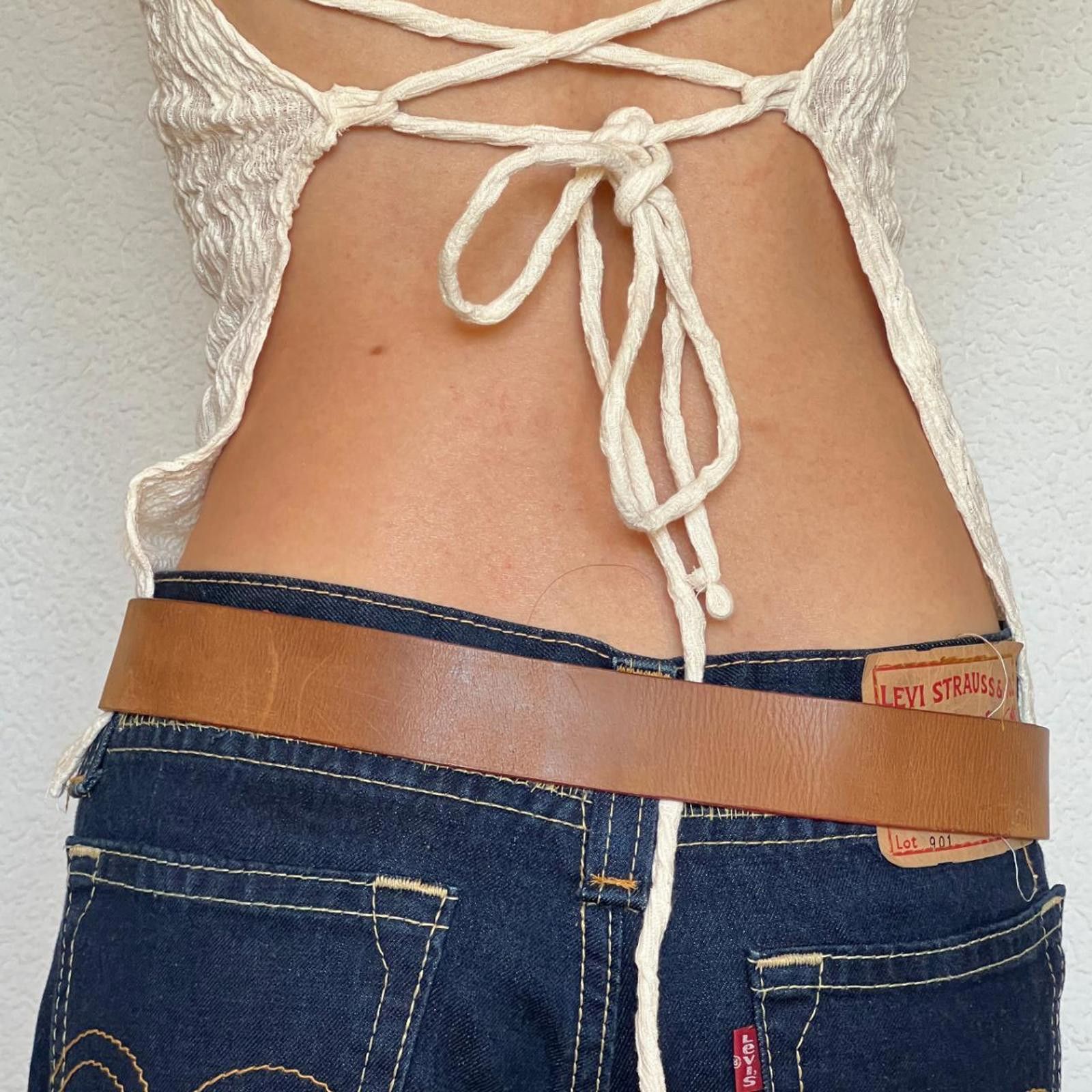 Miss Sixty Miss Sixty Genuine Leather Tan Belt with embroidered patch Size ONE SIZE - 3 Thumbnail