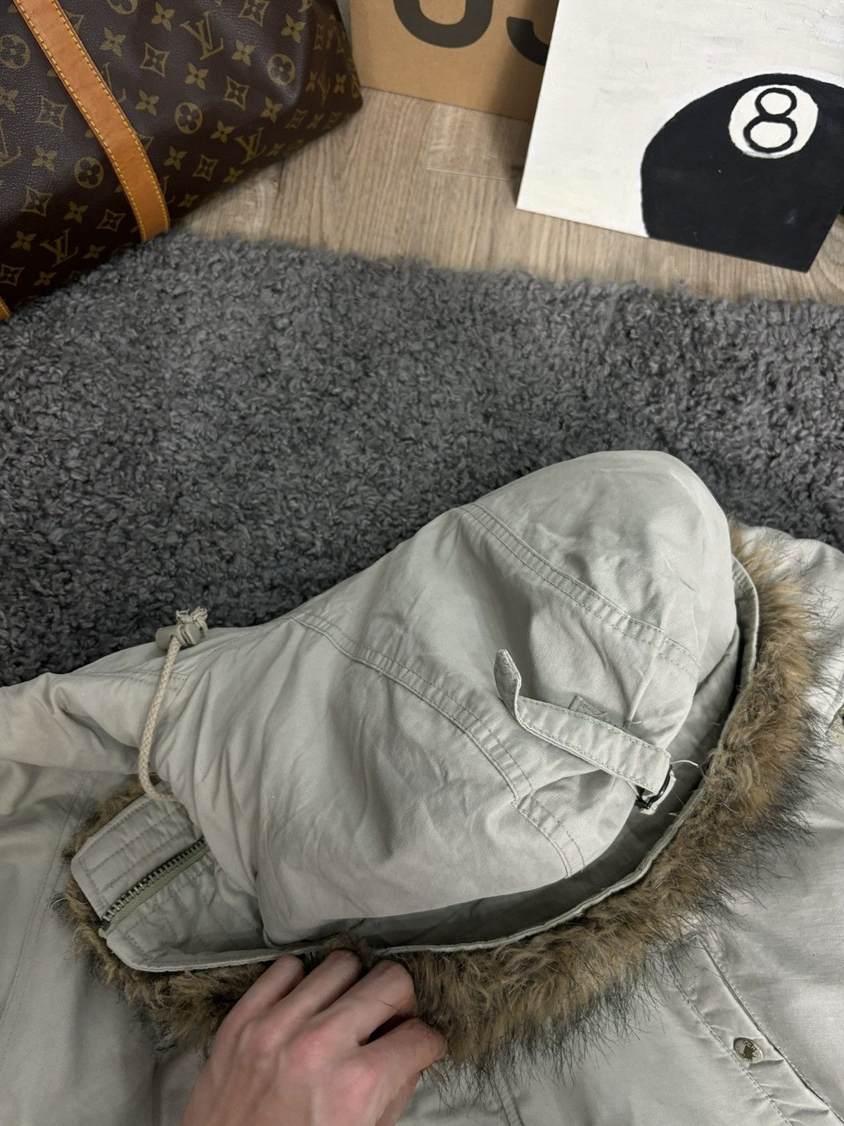 Avirex × Schott RARE‼️VTG 90s Schott USA Military Garment Fur Hooded Parka Size US S / EU 44-46 / 1 - 7 Thumbnail