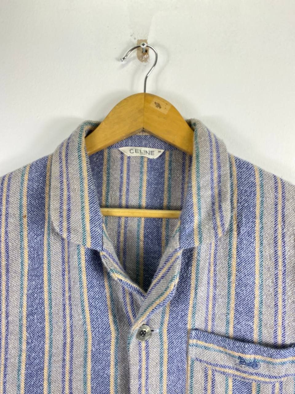 Celine vintage celine striped shirt nice design Size US M / EU 48-50 / 2 - 2 Thumbnail