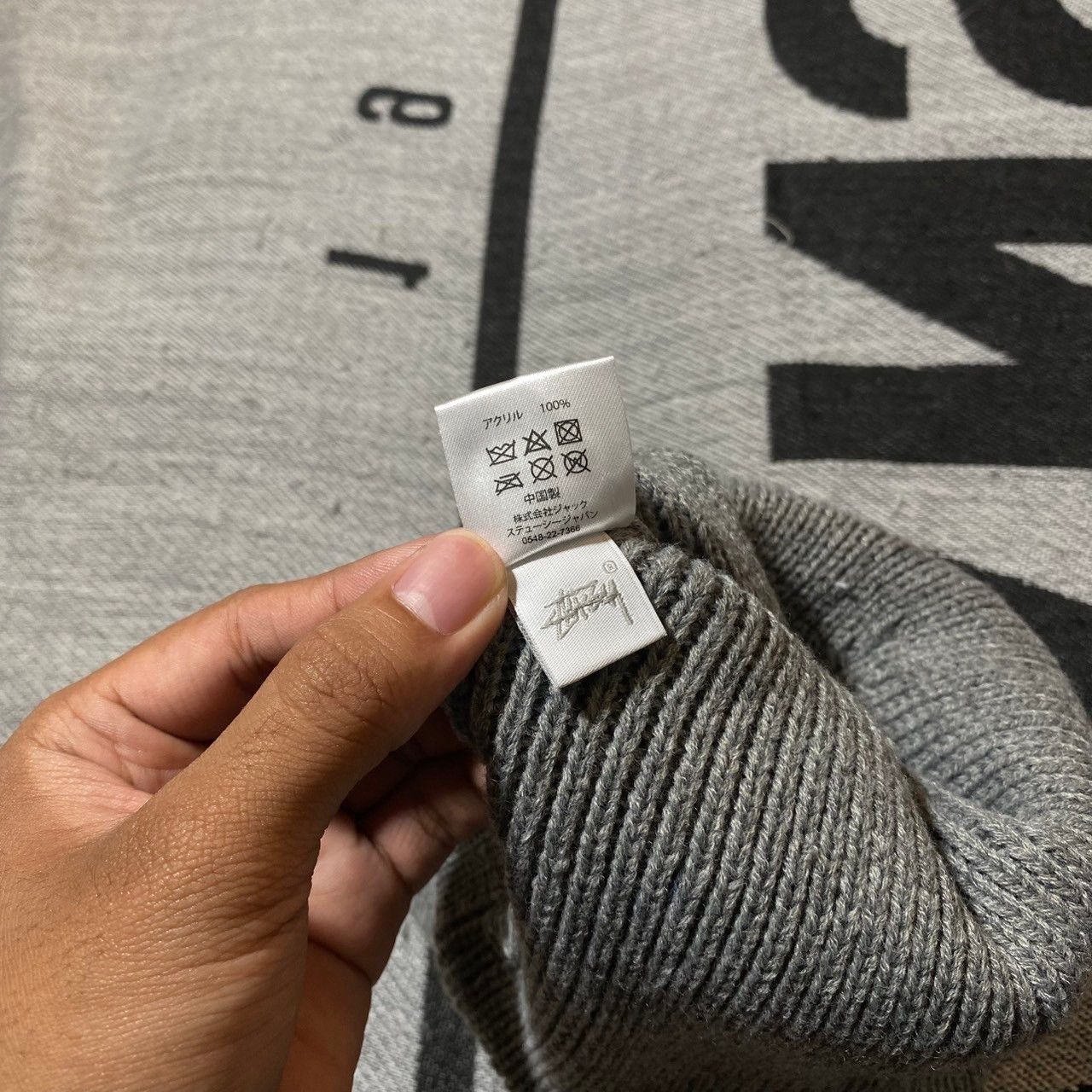 Stussy STUSSY BARS LOGO BEANIE HAT GREY Size ONE SIZE - 4 Thumbnail