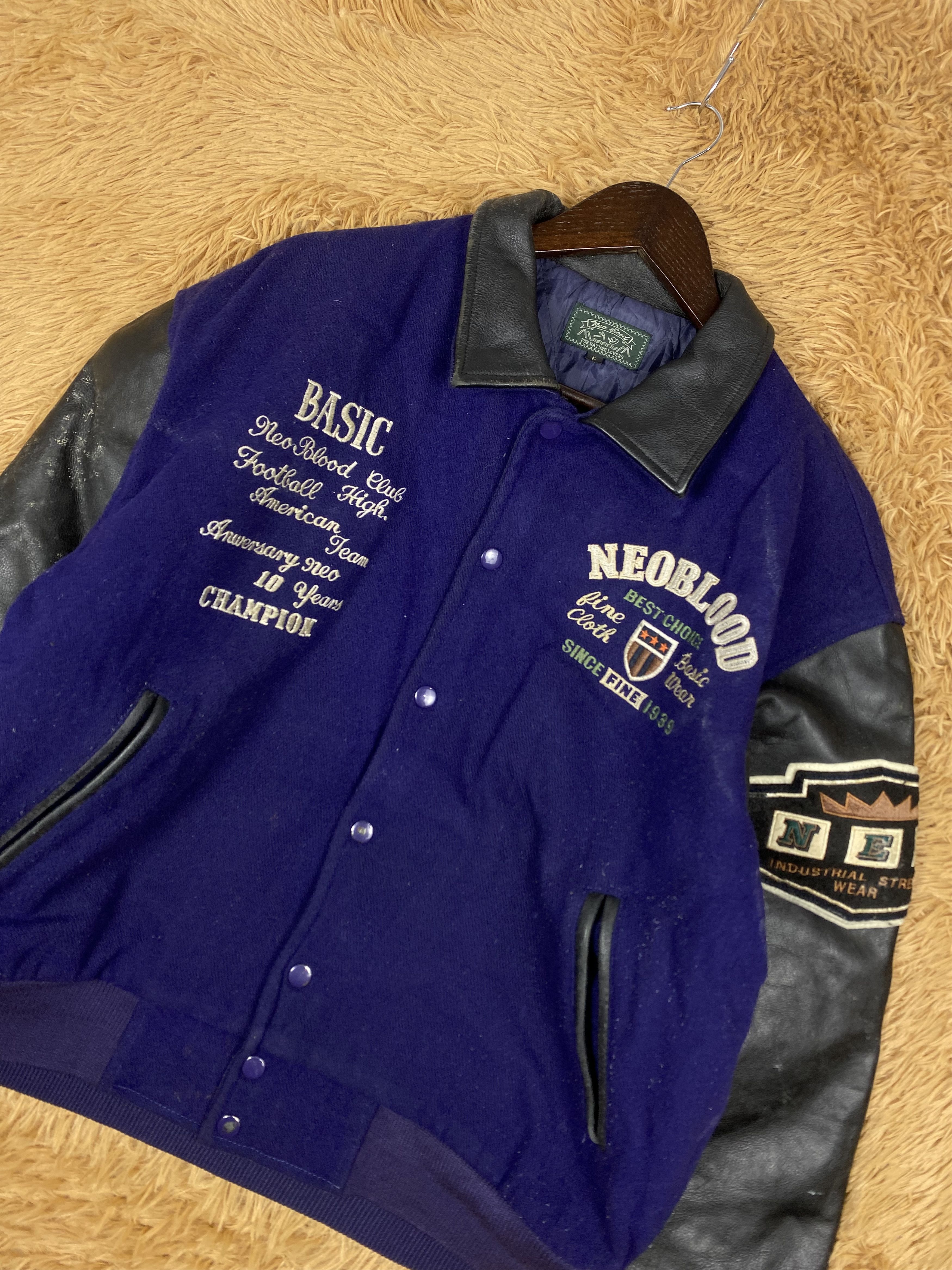 Vintage Vintage Neo Blood Leather Sleeve Varsity Jacket DJ0899 Size US M / EU 48-50 / 2 - 2 Thumbnail