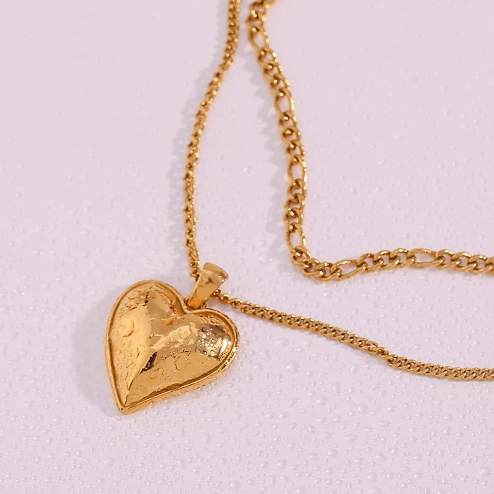 Jewelry × Vintage Heart Pendant Double Layers Necklace Size ONE SIZE - 4 Thumbnail