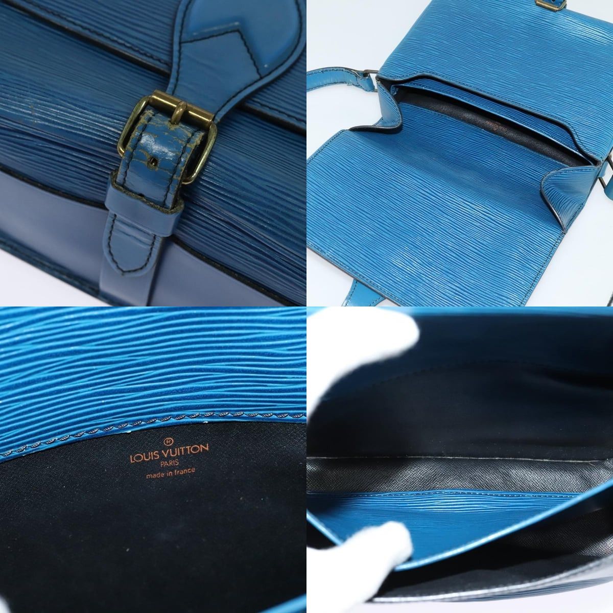 Louis Vuitton LOUIS VUITTON Epi Cartouchiere MM Shoulder Bag Blue M52245 Size ONE SIZE - 11 Thumbnail