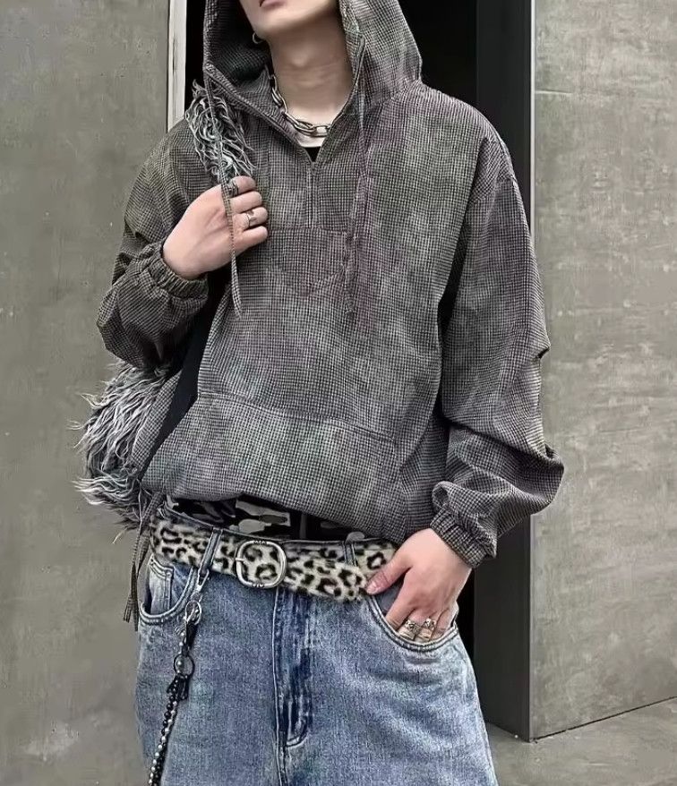 Japanese Brand Pullover Hoodies Men Washed Simple Distressed Tracksuit Size US M / EU 48-50 / 2 - 1 Thumbnail
