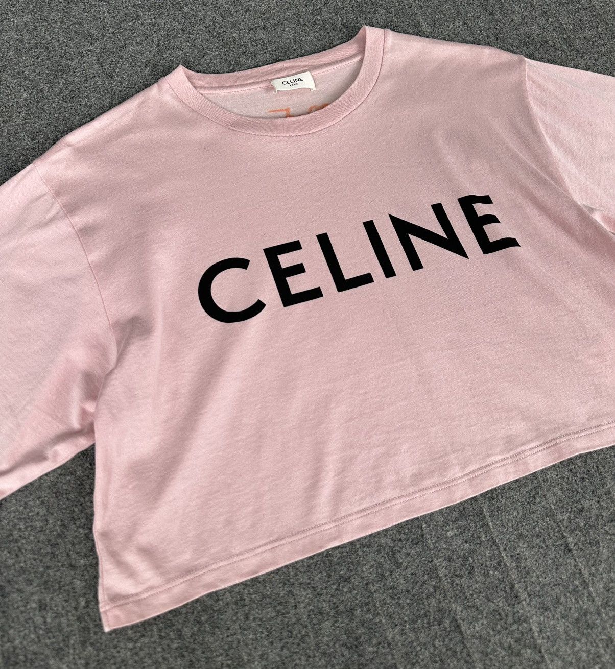 Celine Celine - Hedi Slimane S/S21 Cropped T-shirt - Light Rose Size M / US 6-8 / IT 42-44 - 5 Thumbnail