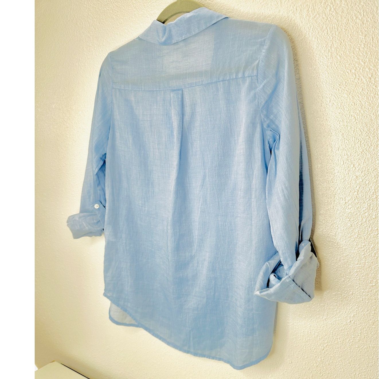 Joie Joie Blue Button Front Pocketed Roll Tab Denim Shirt XXS Size XXS / US 00 / IT 34 - 5 Thumbnail