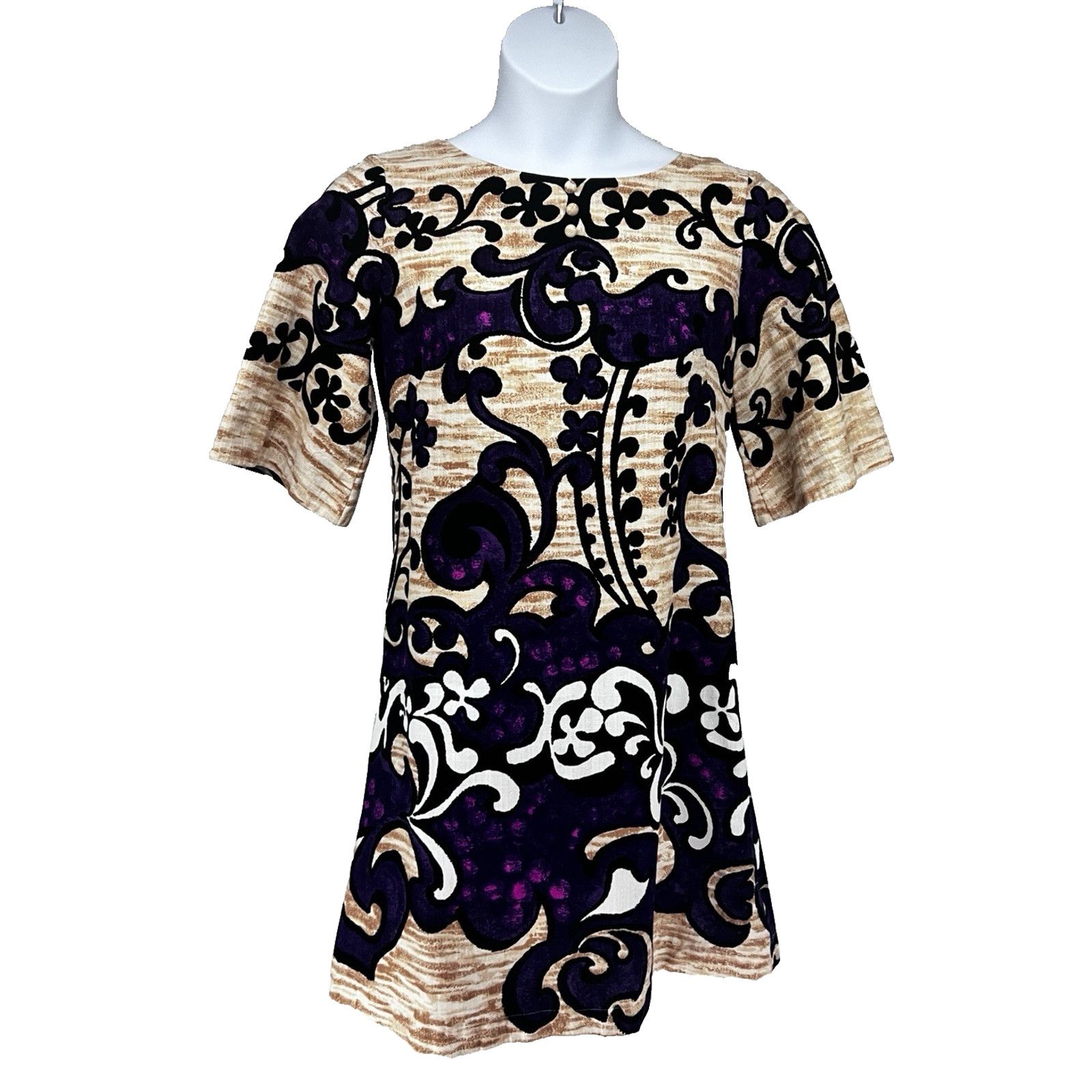 Vintage Vintage Floral Hawaiian Muumuu Midi Barkcloth Dress Medium Size M / US 6-8 / IT 42-44 - 1 Thumbnail